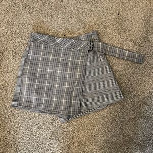 two toned patterned skort